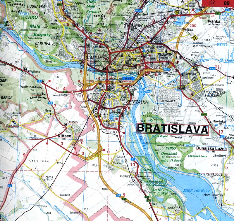 Travel Map of Bratislava Slovakia