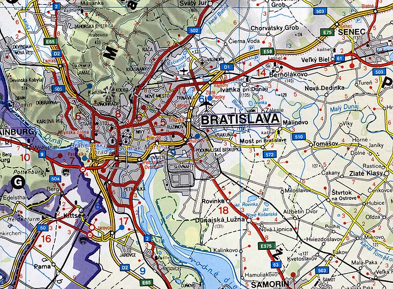 Travel Map of Bratislava Slovakia