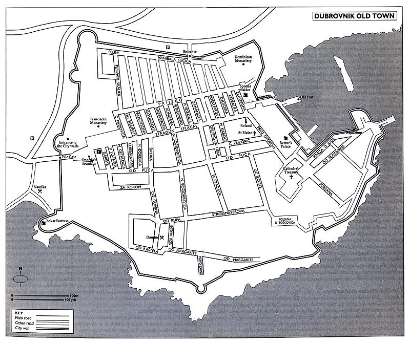 Detailed Map of Dubrovnik City