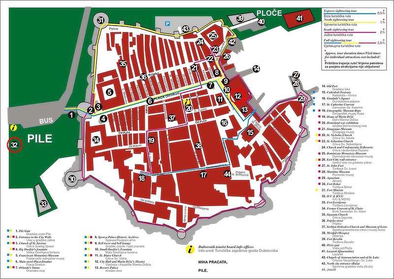 Detail Color Map of Dubrovnik City