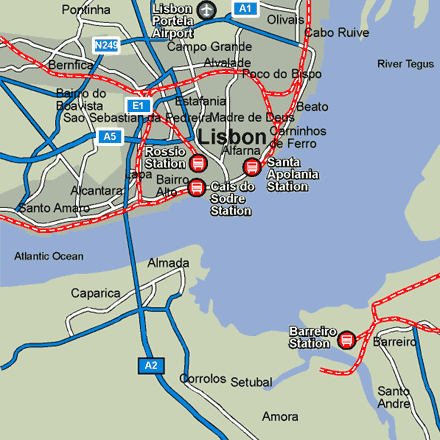 Map of Lisbon Portugal