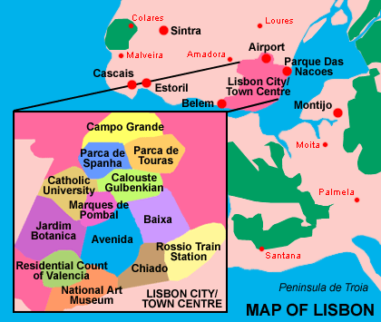 Map of Lisbon Centre Portugal