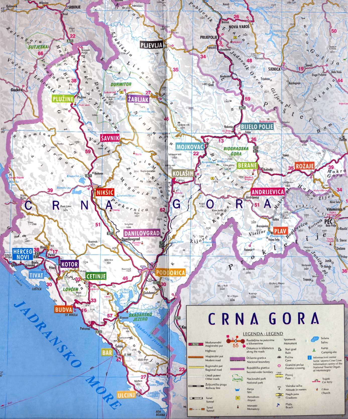 Crna Gora Map