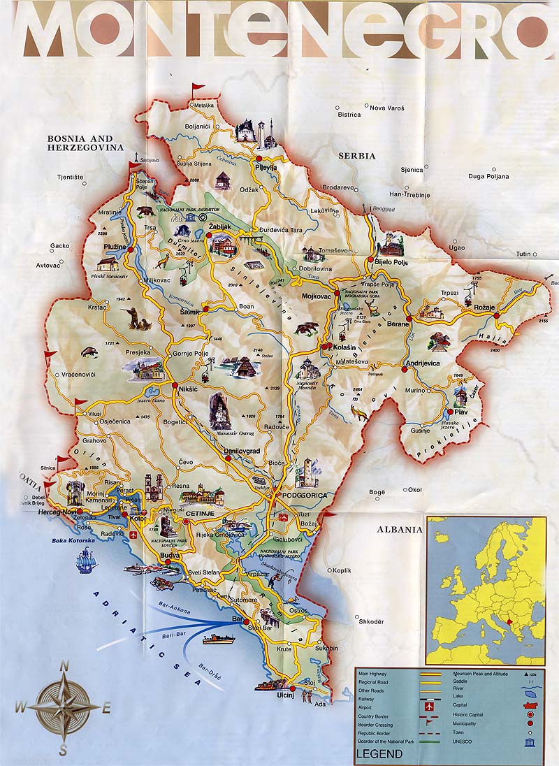 Big Detail Map of Montenegro